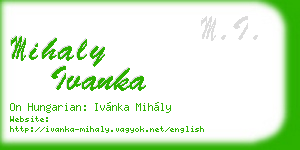 mihaly ivanka business card